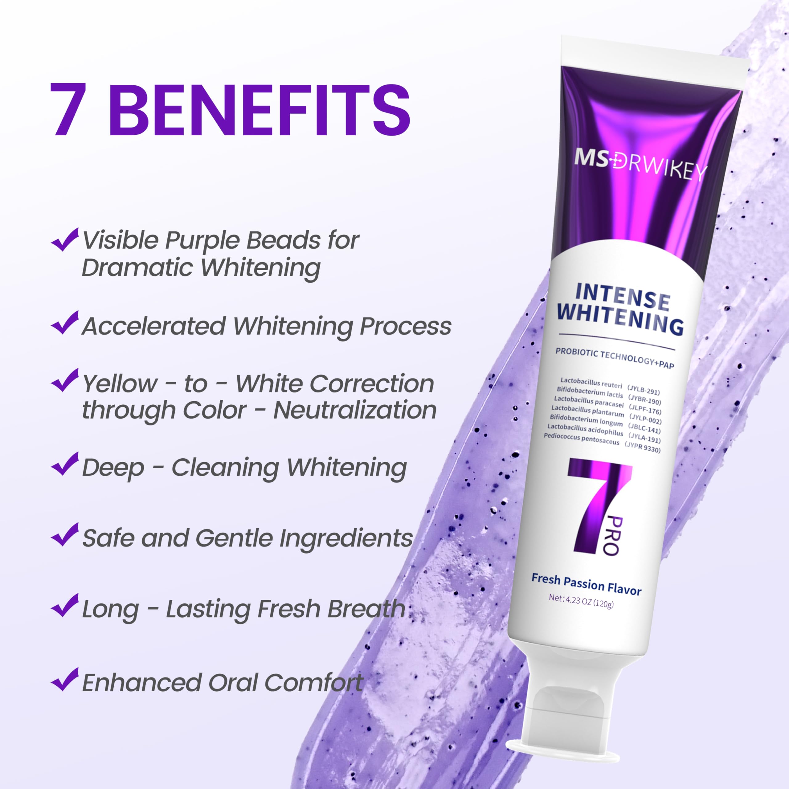 MSDRWIKEY: tube dentifrice blanchiment profond pour taches tenaces