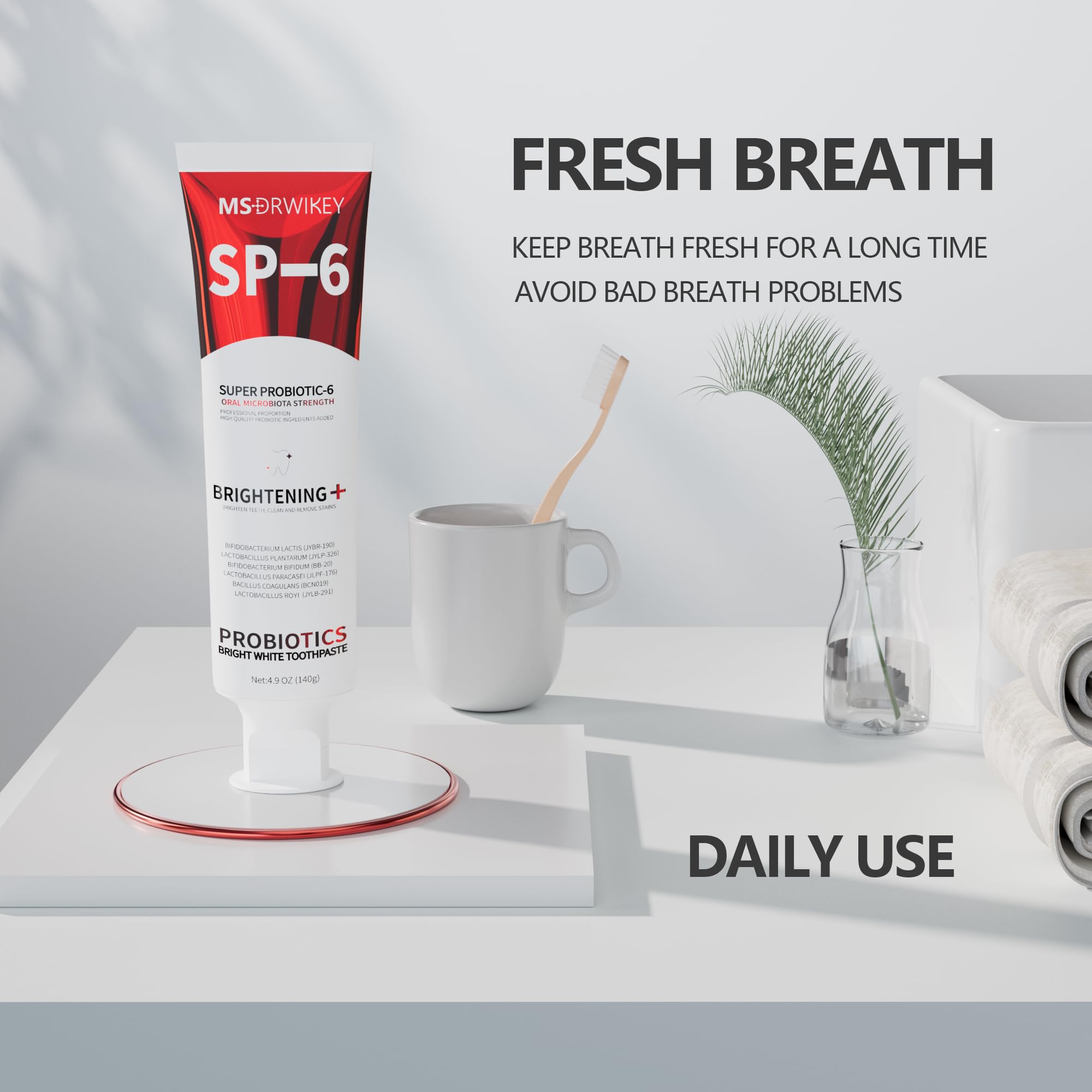 MSDRWIKEY SP-6 Probiotiques - emballage élégant, parfum menthe rafraîchissante