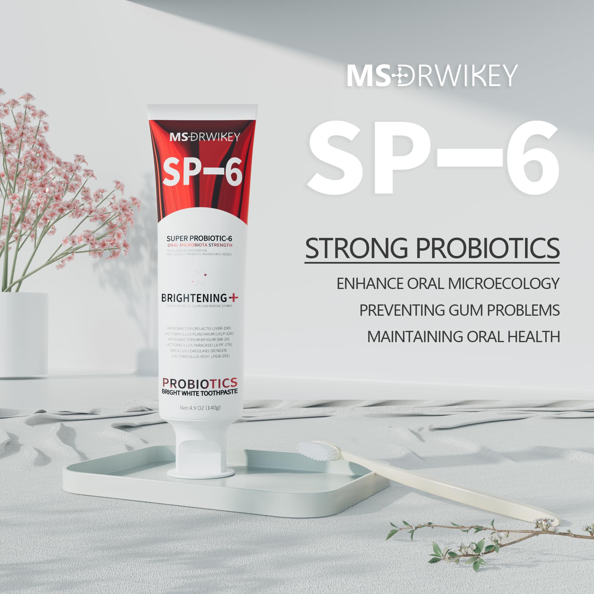 MSDRWIKEY SP-6 Probiotiques - odeur menthe fraîche pendant le brossage
