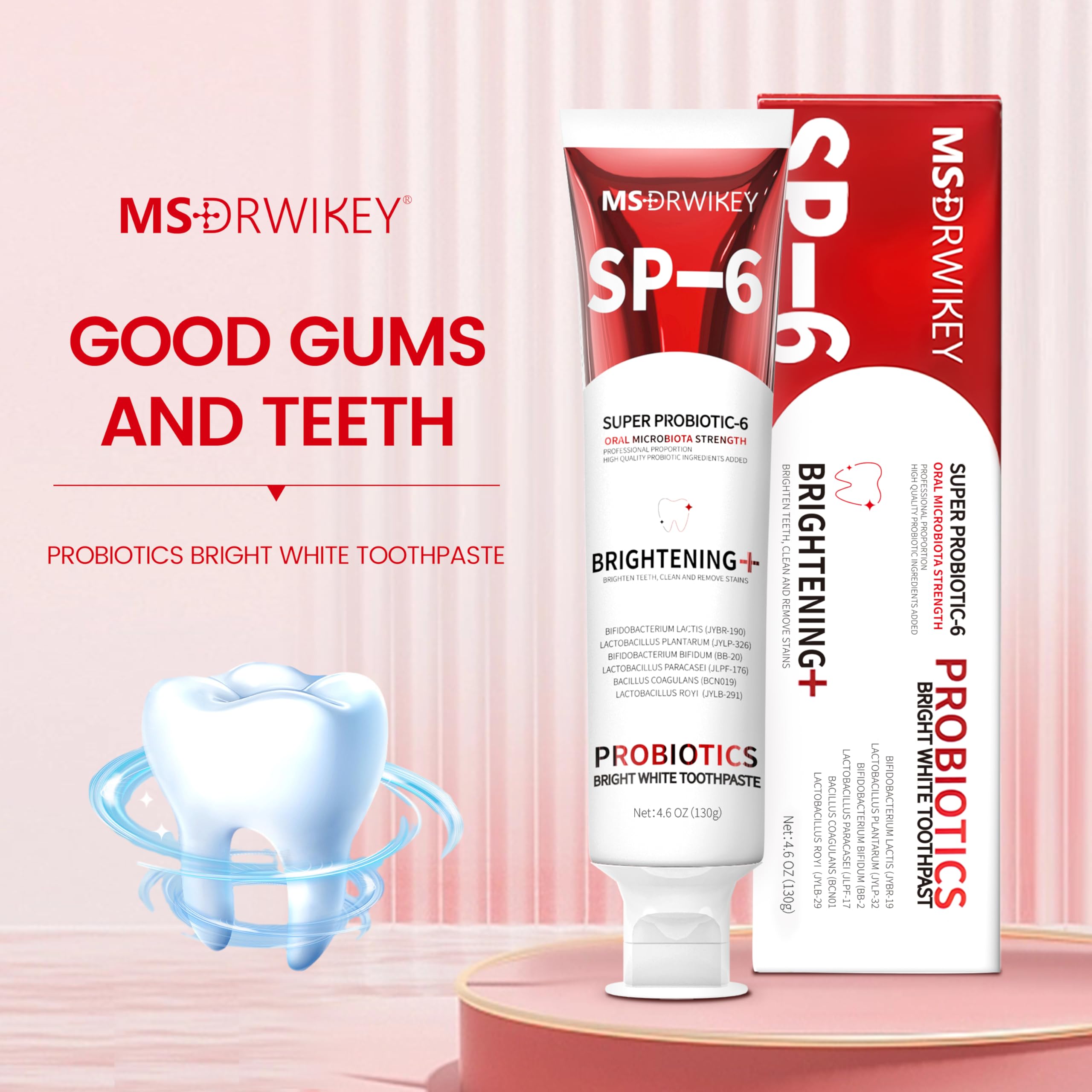 MSDRWIKEY SP-6 Probiotiques - usage quotidien pour sourire plus confiant
