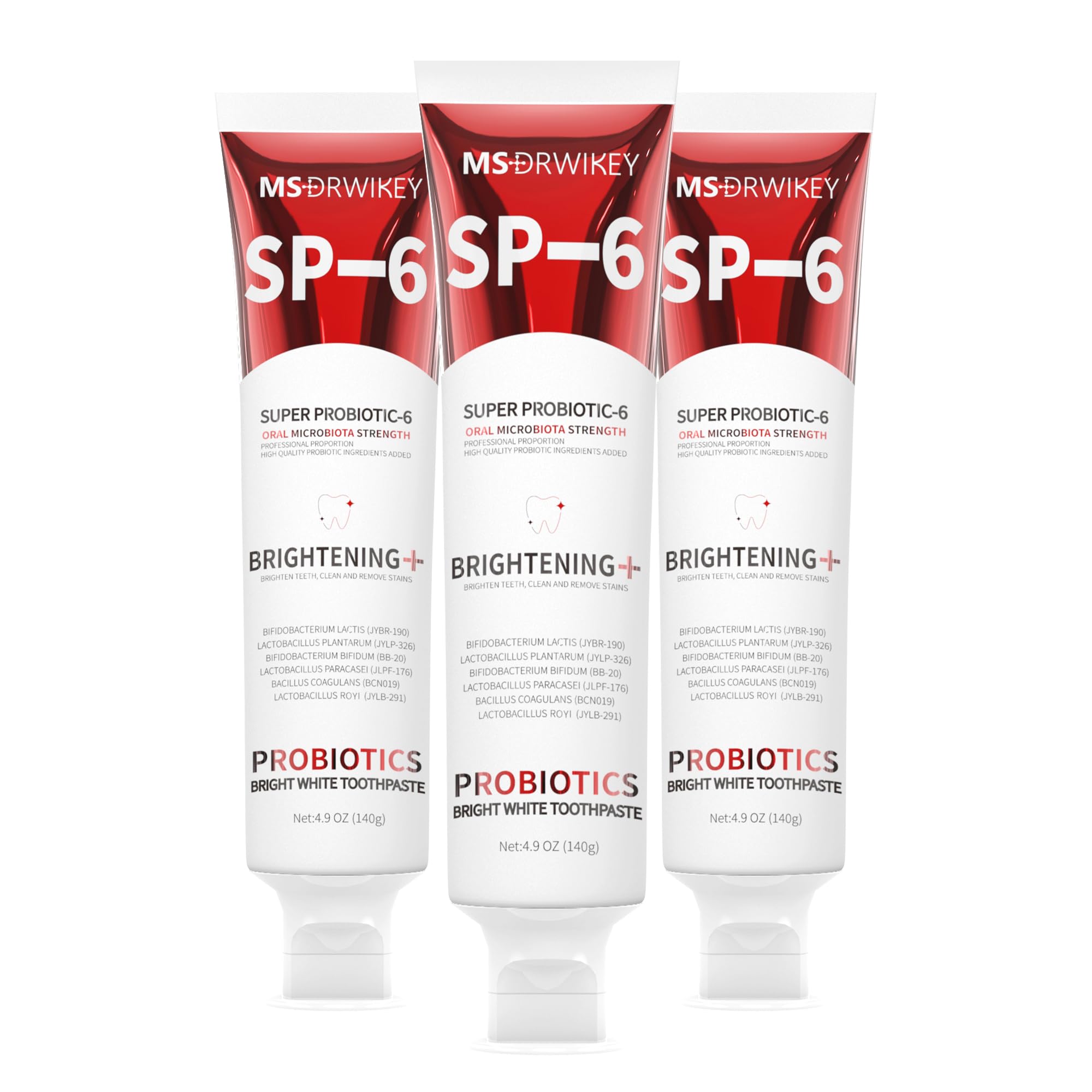 MSDRWIKEY SP-6 Probiotiques - tube dentifrice pour blancheur douce et gencives saines