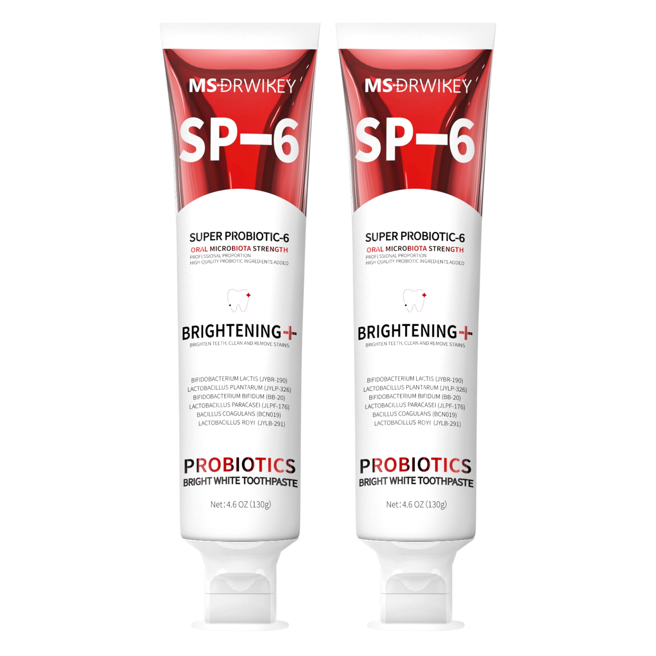 MSDRWIKEY SP-6 Probiotiques Dentifrice Blanchiment: dents visiblement plus blanches après utilisation régulière.