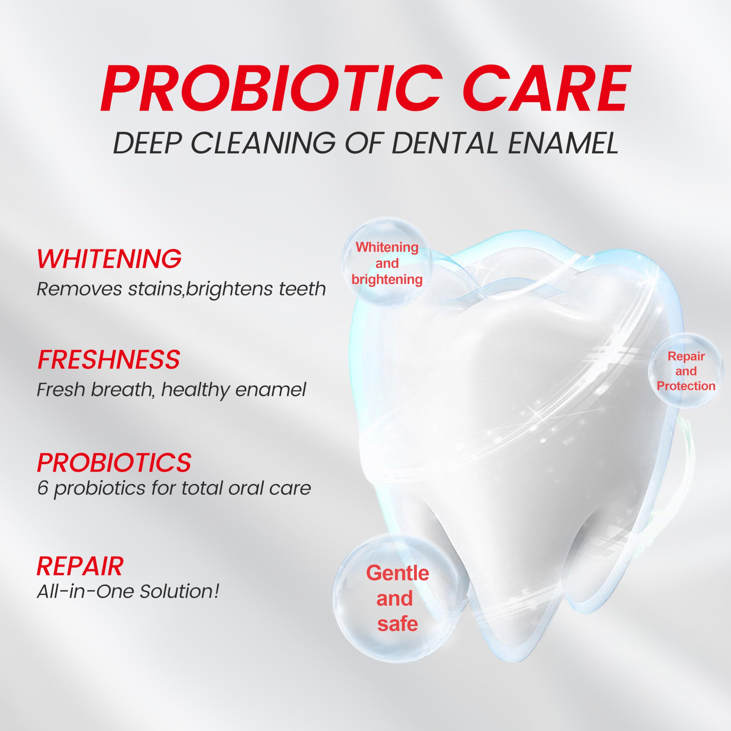 MSDRWIKEY SP-6 Probiotiques Dentifrice Protection Emaille: protège l'émail tout en blanchissant légèrement.