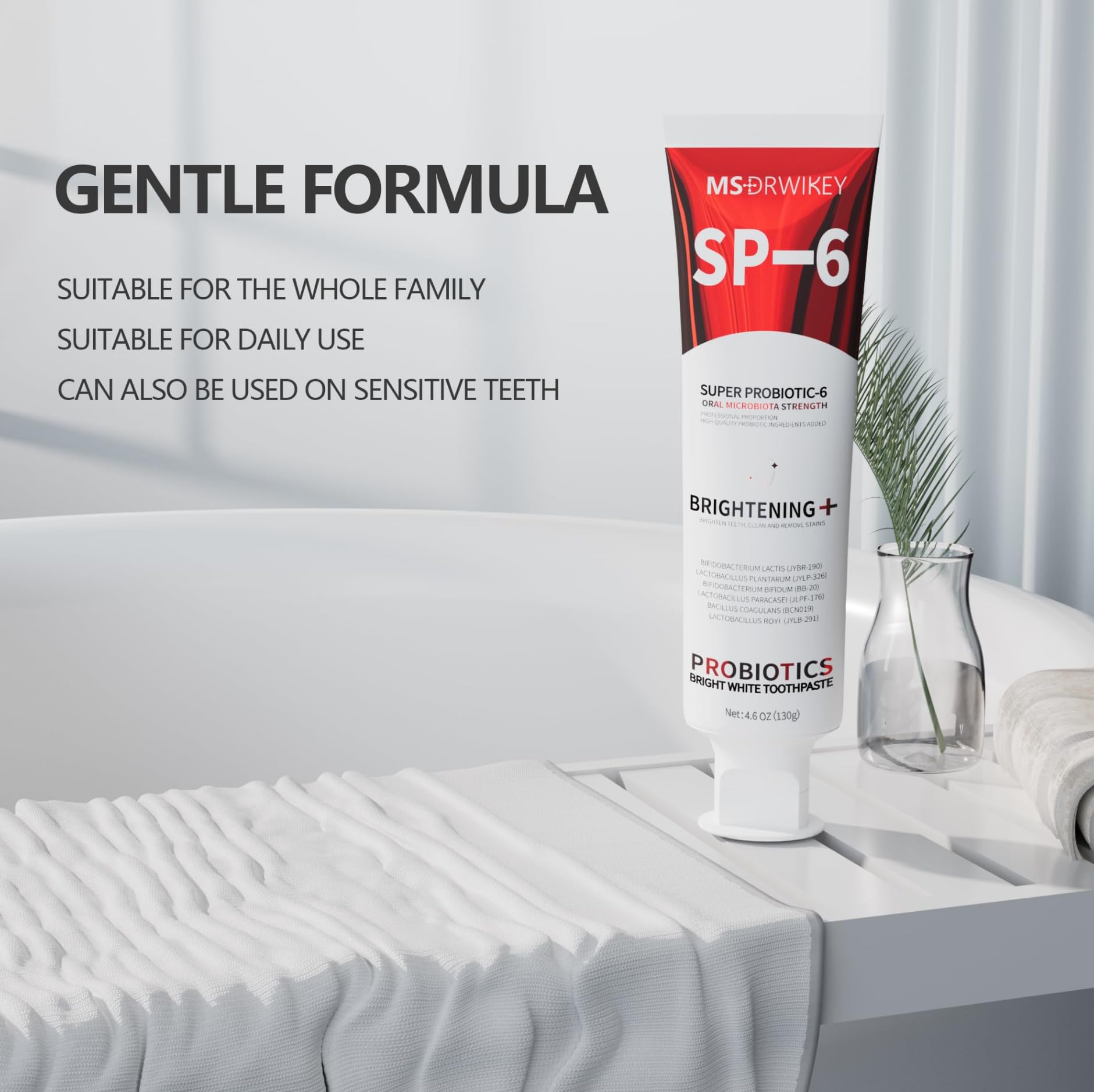 MSDRWIKEY SP-6 Probiotiques Dentifrice Santé Gencives: contribue à des gencives plus saines.