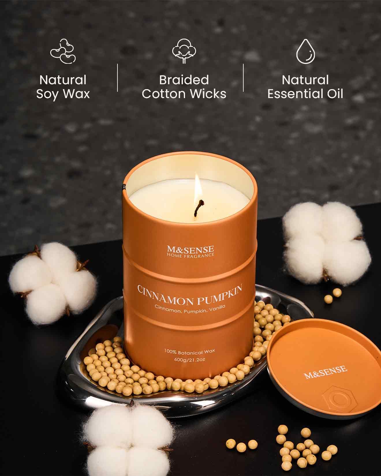 Pot en métal M&SENSE, flamme stable pour méditation et calme.