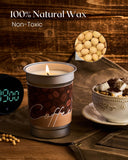 Bougie M&SENSE, ambiance coin bureau café, parfaite pour travail et concentration.