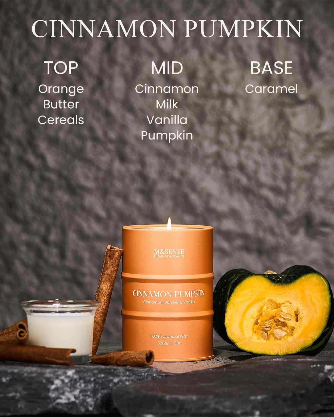 Texture de cire M&SENSE Cannelle Citrouille, aspect lisse et parfum engageant.