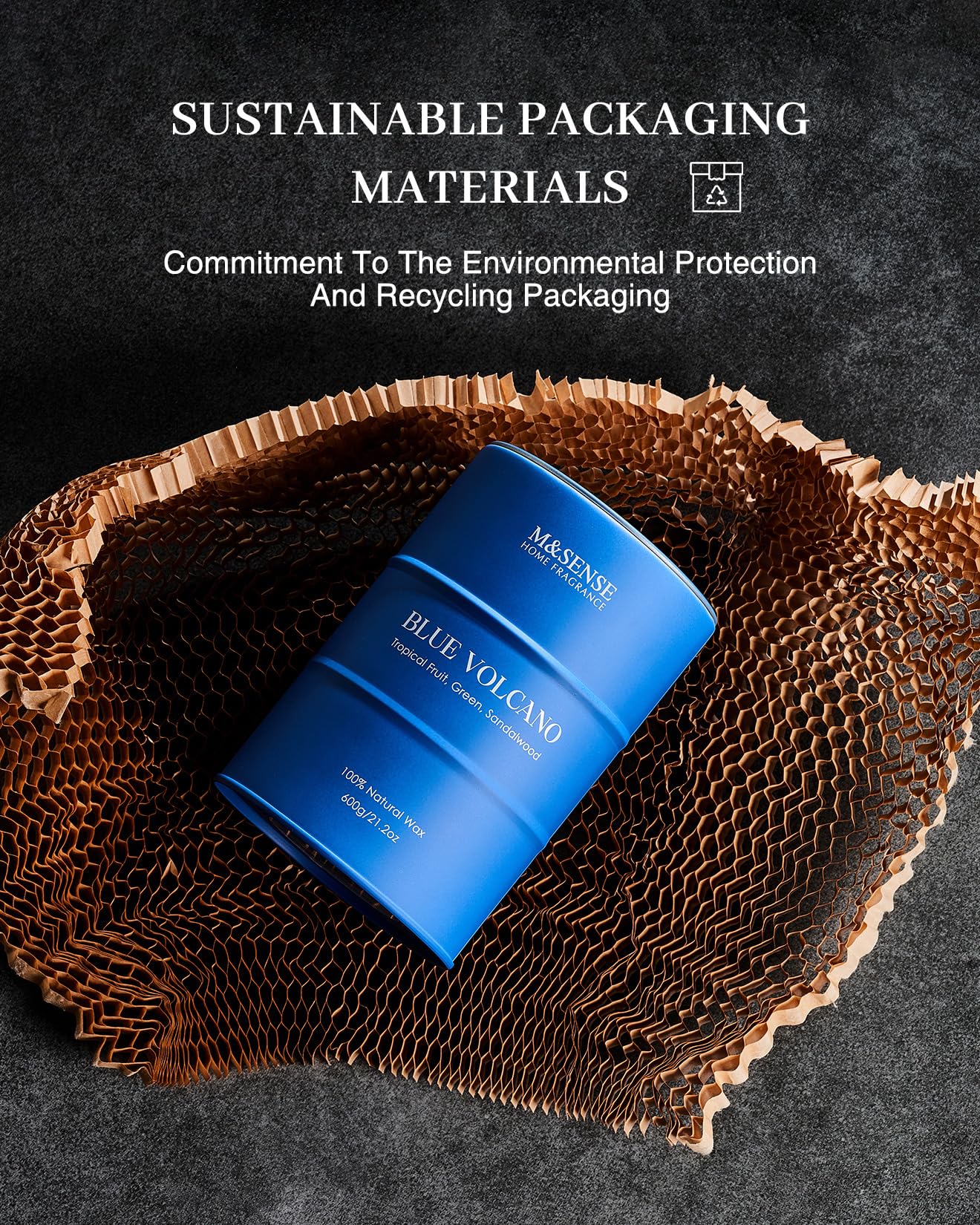 Cire palmier soja M&SENSE pour une combustion lente et parfum équilibré.