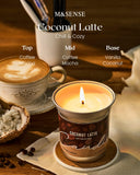 Mèche coton et cire soja-palme, brûle propre et durable avec M&SENSE Coco Latte.