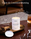 Bougie M&SENSE, cire soja naturelle, parfum léger et durable.