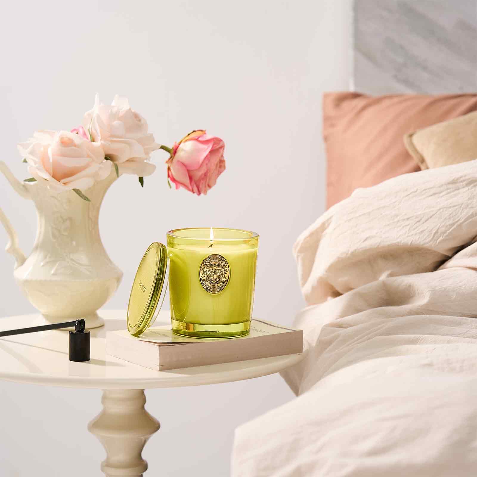 Bougie M&SENSE design épuré – parfum premium pour maison.