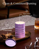 Mèche coton sans plomb, bougie eucalyptus-lavande M&SENSE pour combustion propre.