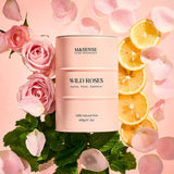 Bougie M&SENSE Rose Sauvage en boite métallique, diffusion prolongée et agréable.