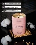 M&SENSE Bougie Rose Sauvage—emballage cadeau élégant.