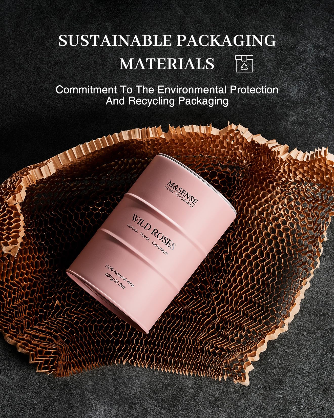 Emballage recyclable M&SENSE Rose Sauvage pour un choix plus responsable.
