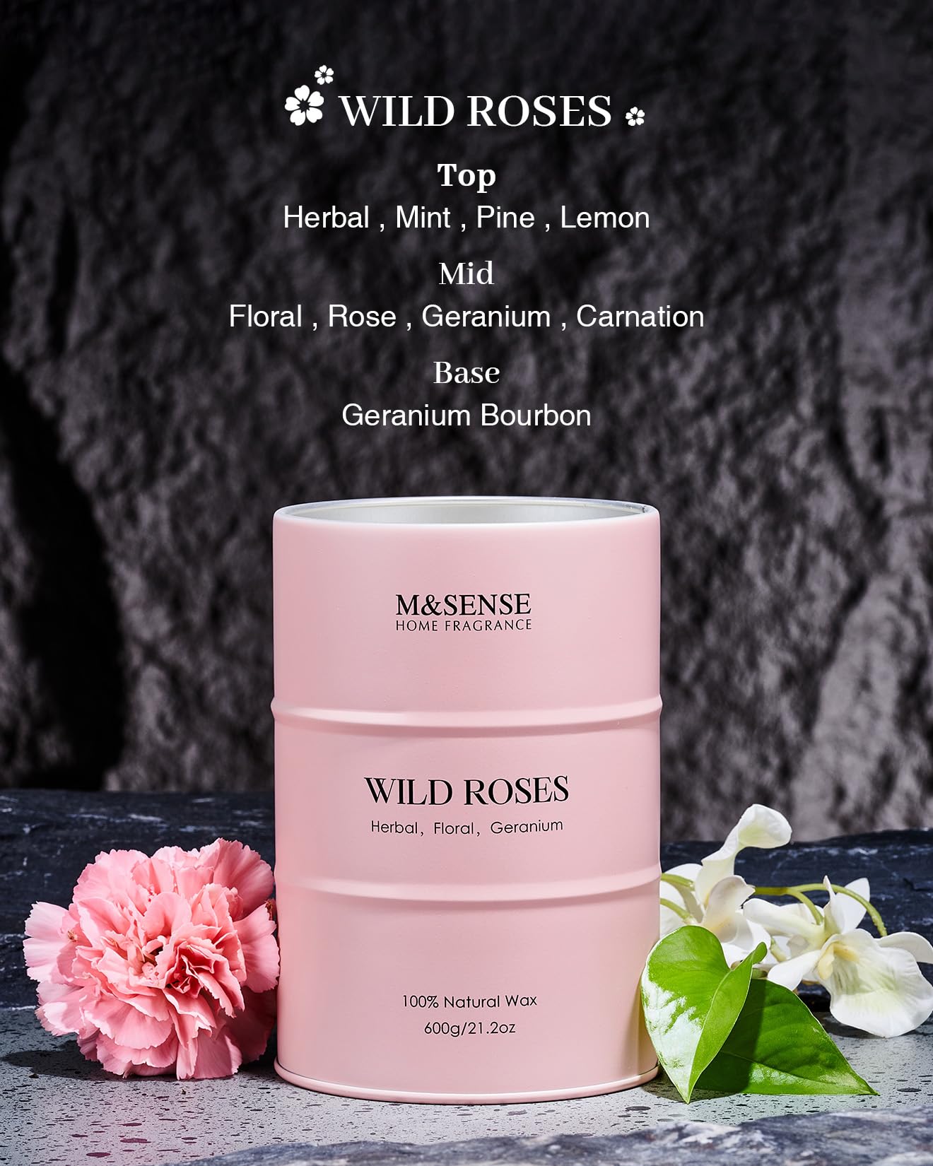 M&SENSE Rose Sauvage flamme douce, expérience olfactive chaleureuse.