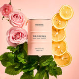 M&SENSE Bougie Rose Sauvage et mèche coton—combustion régulière et propre.