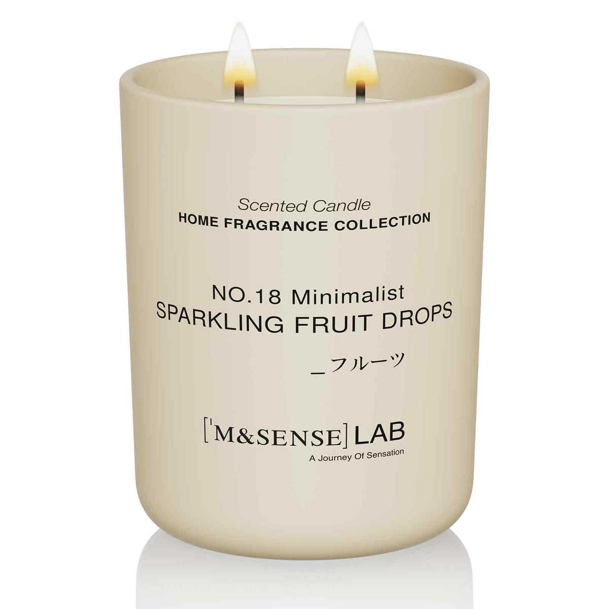 Bougie MSENSE en verre givré, ambiance chic et cosy.