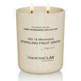 Bougie MSENSE en verre givré, ambiance chic et cosy.
