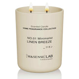 M&SENSE Linen Breeze dans un pot verre minimaliste pour une déco chic.