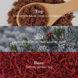 Bougie M&SENSE au soja naturelle – arôme cuir nocturne pour détente chic au salon.
