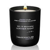 Bougie M&SENSE au soja naturelle – verre frosted matte minimaliste pour lumière douce et élégante.