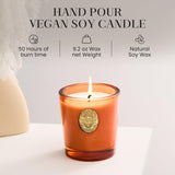 Bougie M&SENSE en soja noir Air et Néon Orange, étui chic, cadeau raffiné.