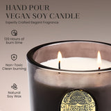 Bougie M&SENSE au soja, parfum Frais et Noir, diffusion longue.