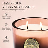 Bougie M&SENSE en verre clair, allure chic et cadre idéal pour décor élégant.