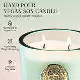Bougie M&SENSE avec verre réutilisable et design élégant.