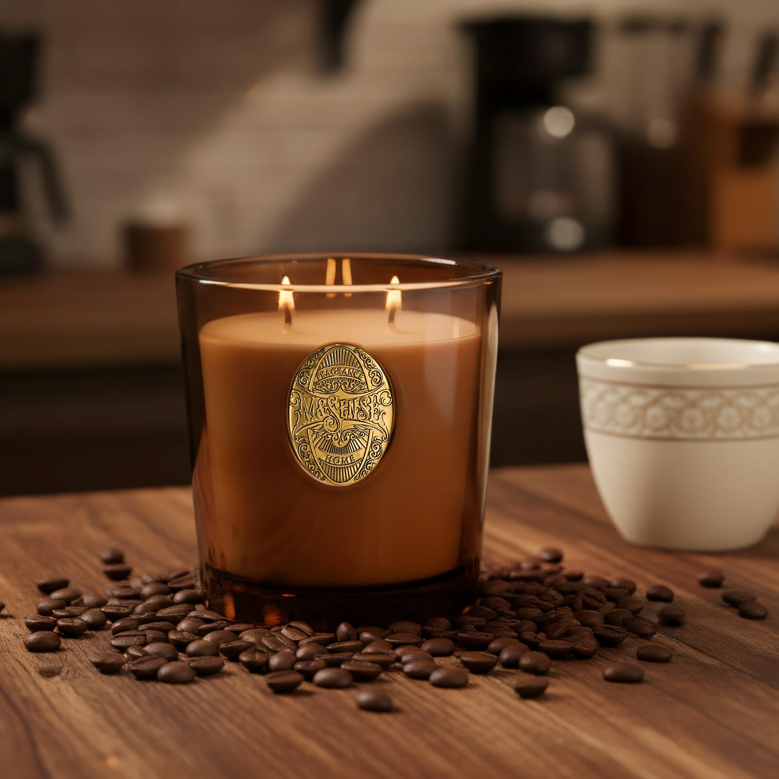 Coffret cadeau bougie M&SENSE au parfum café gourmand.