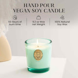 M&SENSE eucalyptus menthe, mèche coton sans plomb et combustion régulière.