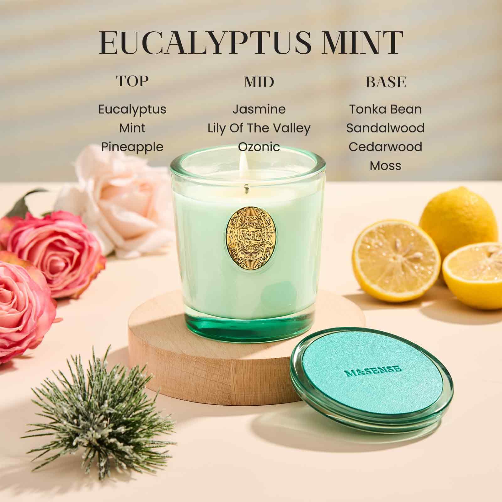 Étiquette huiles premium affichée, parfum frais durable par M&SENSE.