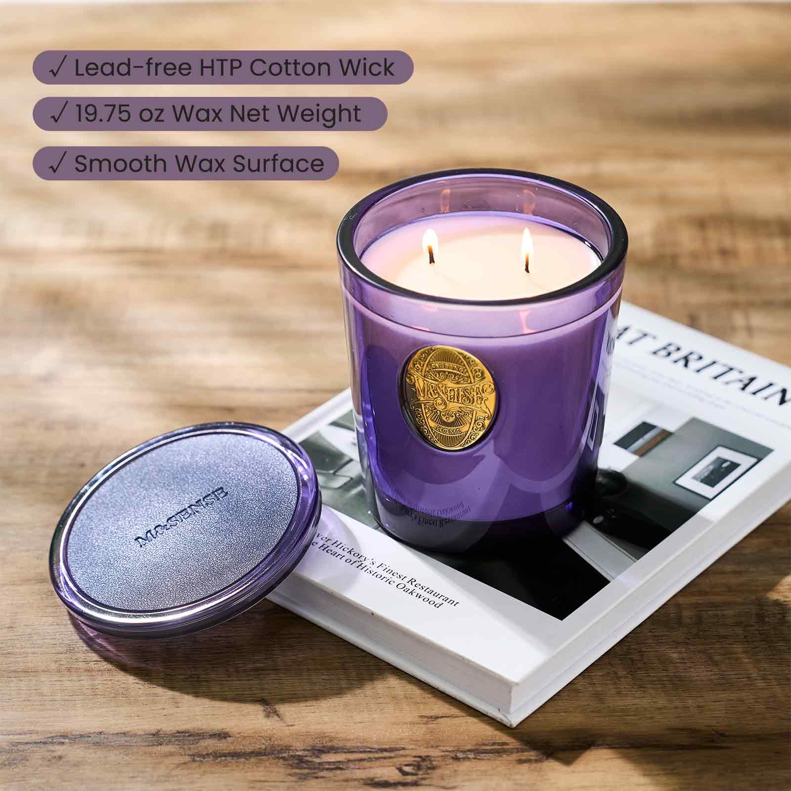M&SENSE Lavande-Citronnelle bougie soja deux meches, cadeau luxe.