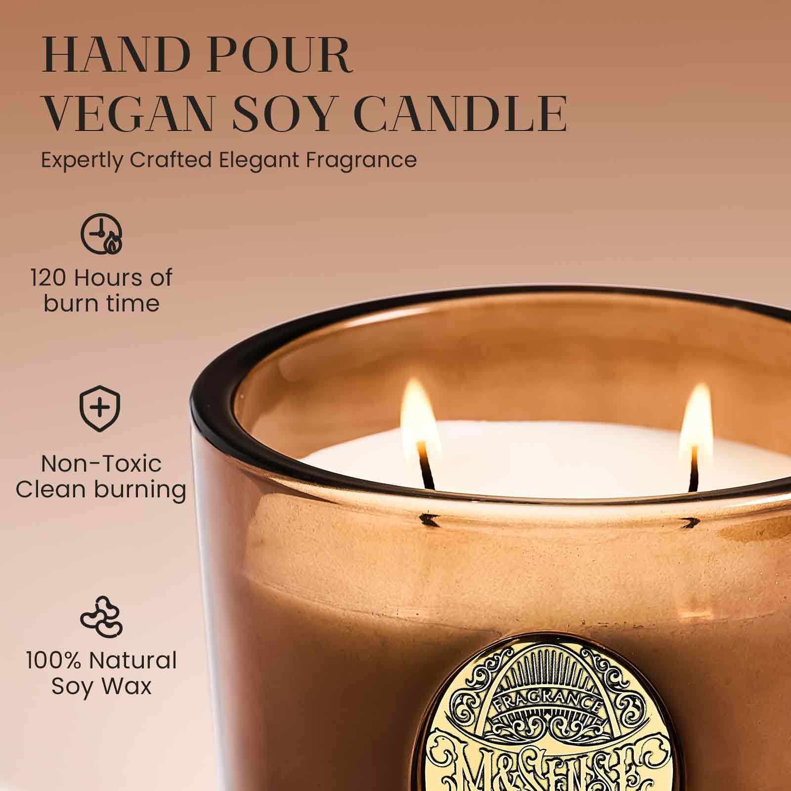 Bougie M&SENSE arôme café gourmand, création réconfortante pour votre espace.