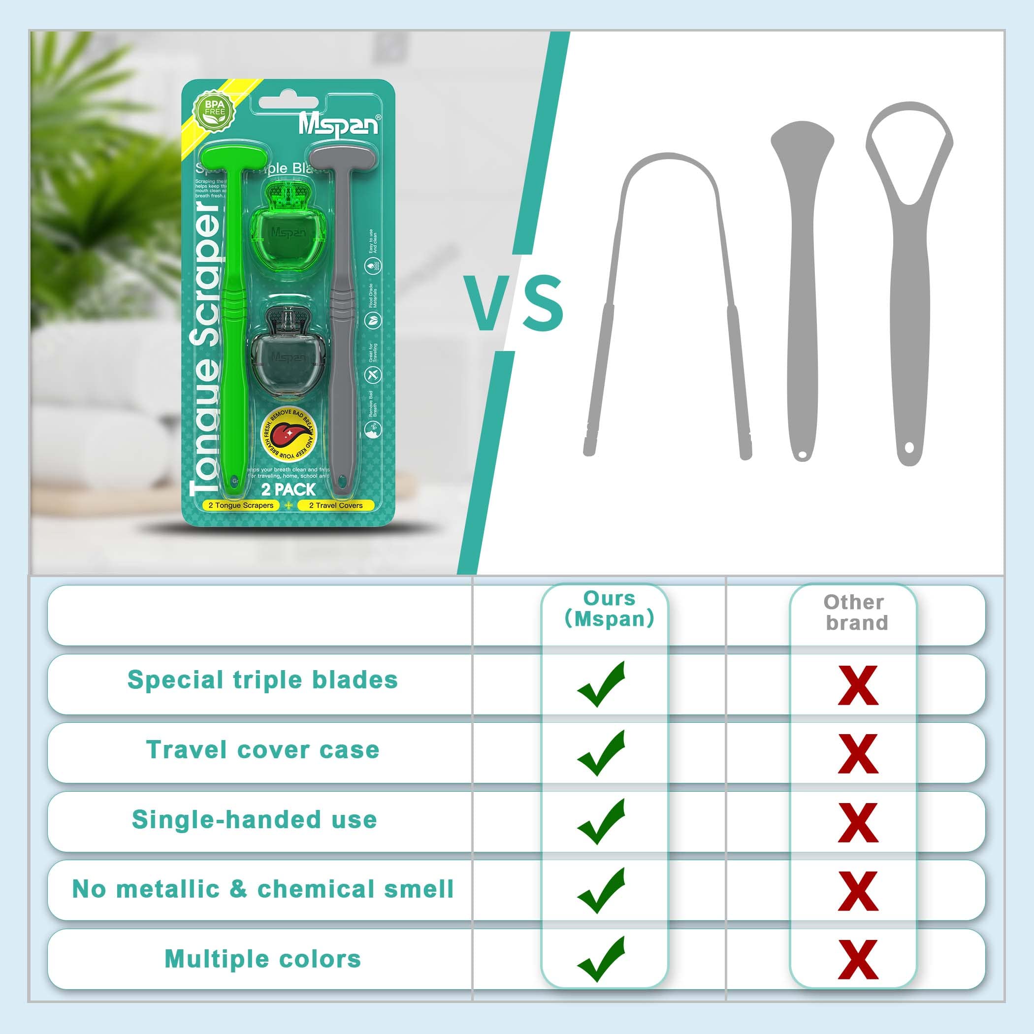 Racleur langue Mspan nettoyage quotidien rapide
