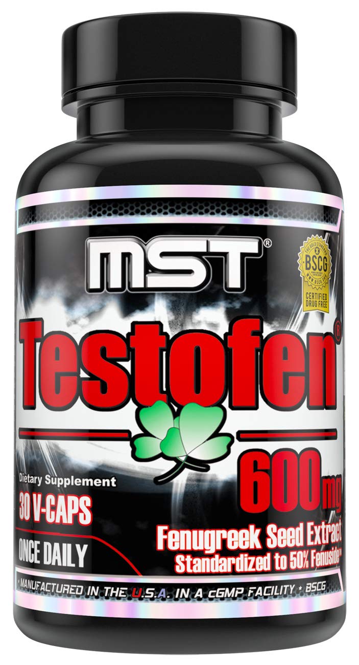 MST Testofen capsules visibles dans la boîte, formulation robuste pour énergie et bien-être.
