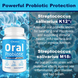 Probiotiques Mswkeou à 11 milliards CFU, favorisent l'équilibre buccal.