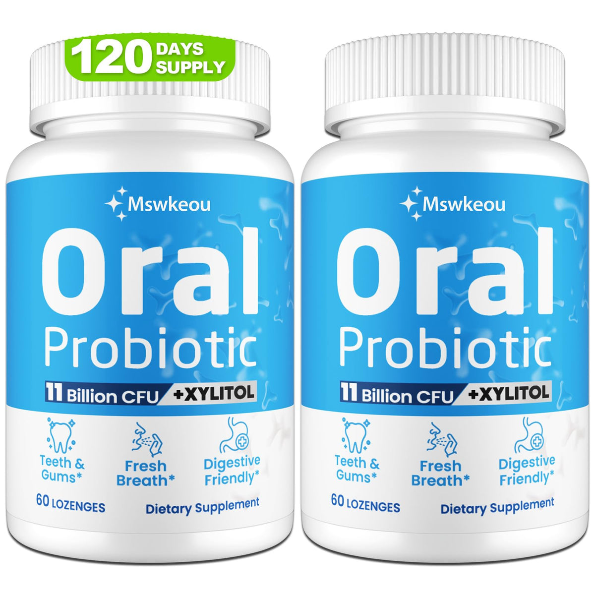 Mswkeou : bouteille de probiotiques oraux, haleine potentiellement plus fraîche