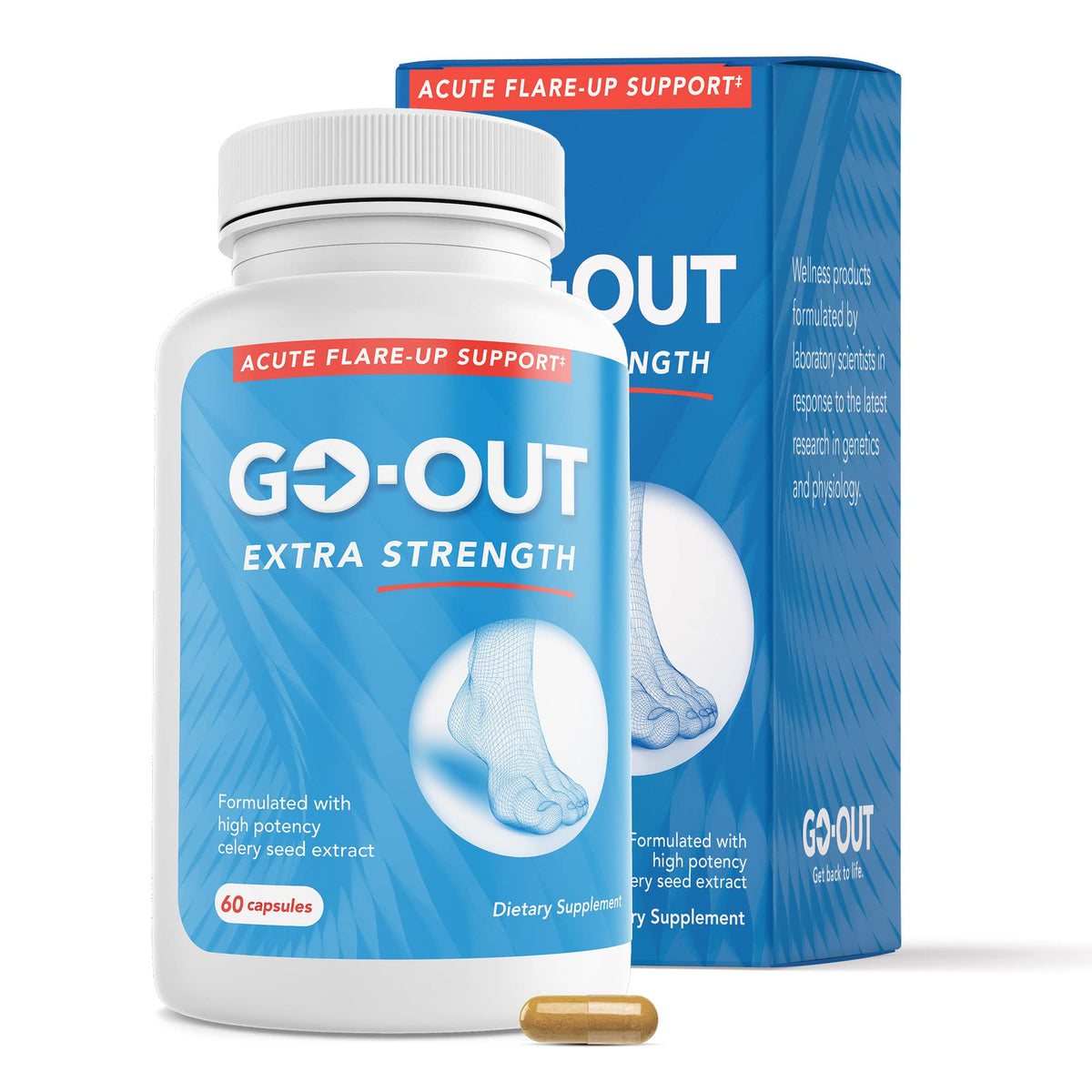 Mt. Angel Vitamins Go Out en bouteille, soutien potentiel des articulations.