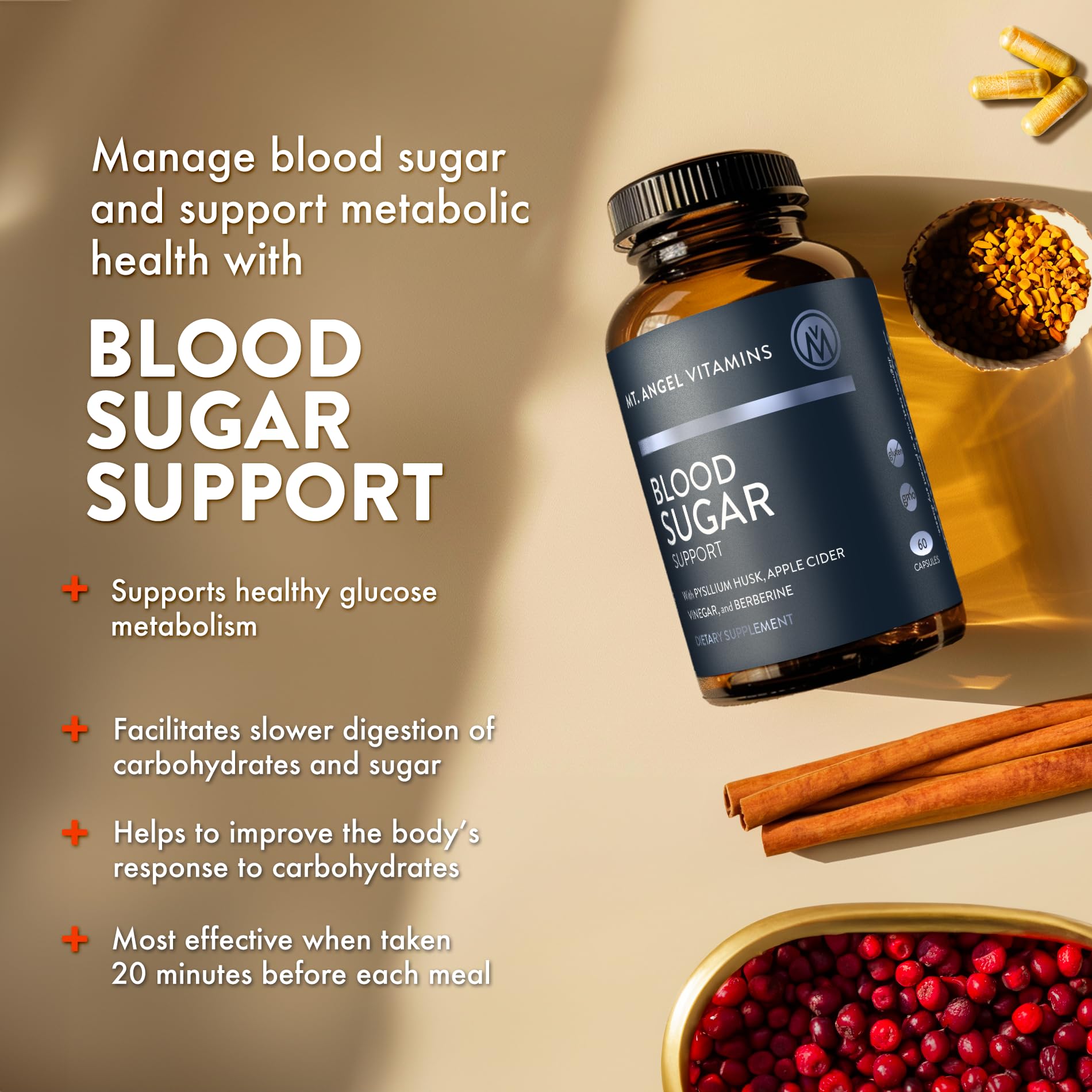 Mt. Angel Vitamins – Melon amer, soutien naturel du métabolisme du glucose.
