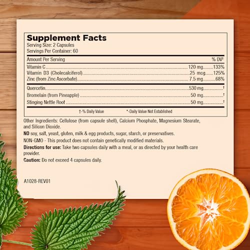 Mt. Angel Vitamins Zinc 50 mg et vitamine C, capsules faciles.