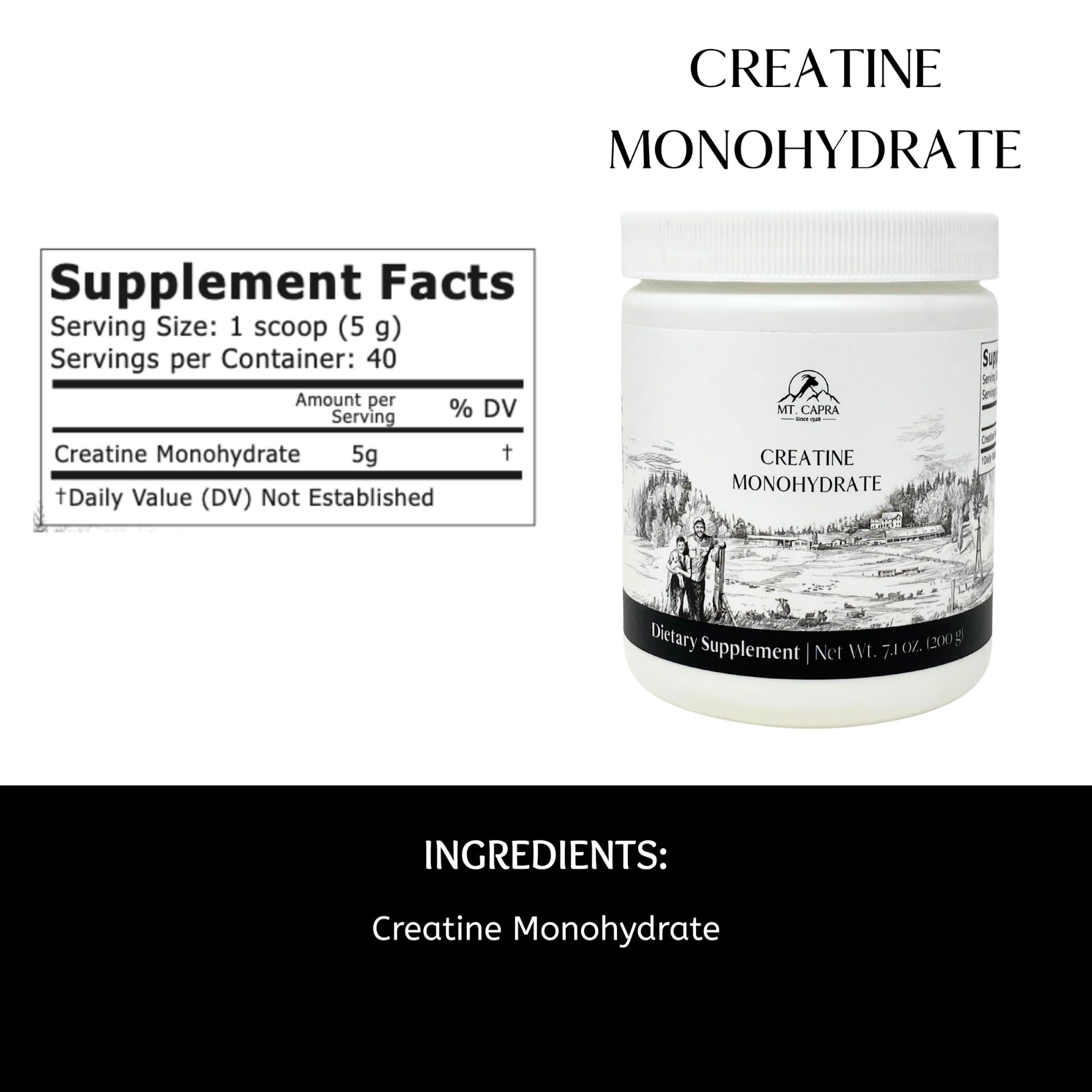 Mt. Capra Creatine mélangé dans l'eau, préparation rapide avant exercice