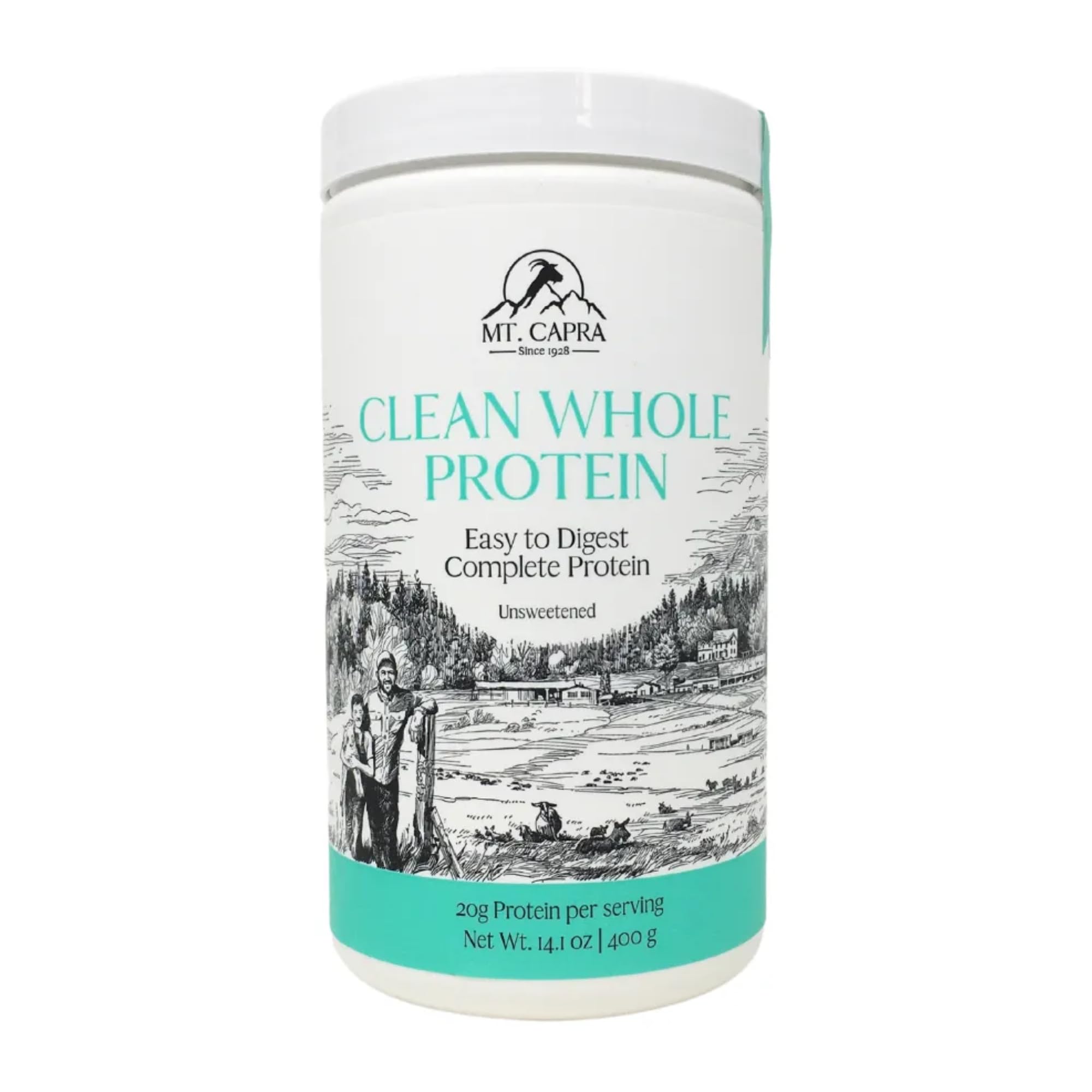 Mt Capra Protéine chèvre emballage 400 g, riche en protéines.