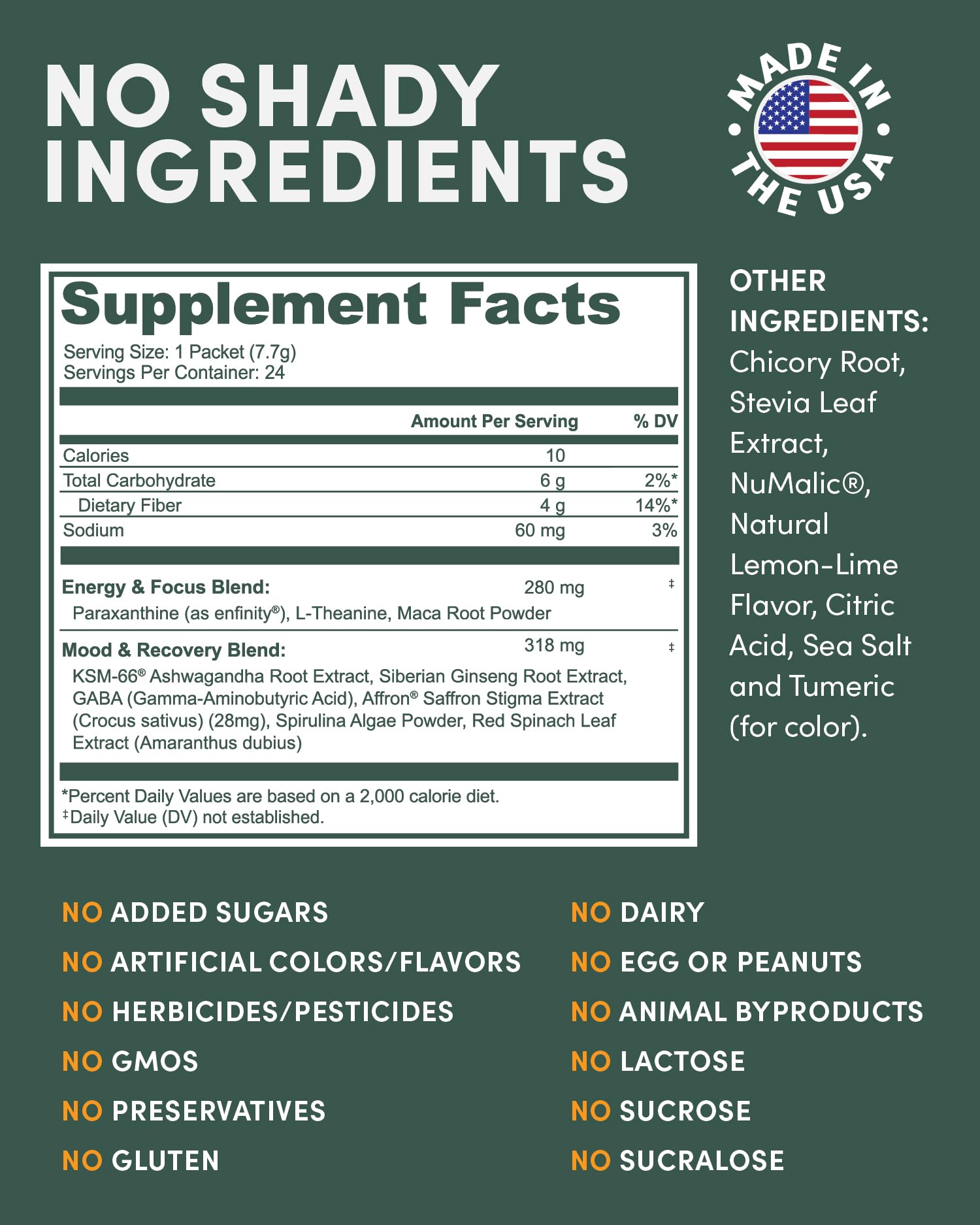 MTE ingrédients naturels, sans OGM, gluten ni artificiels, pour une énergie saine.