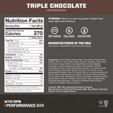 Barre MTN OPS protéine triple chocolat mudslide texture cremeuse, parfaite pause post-entraînement.
