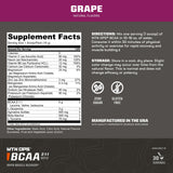 MTN OPS BCAA poudre étiquette et emballage avec label sans sucre et gluten.
