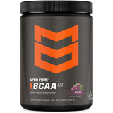 MTN OPS BCAA poudre raisin dans bouteille pour récupération musculaire après l'effort.