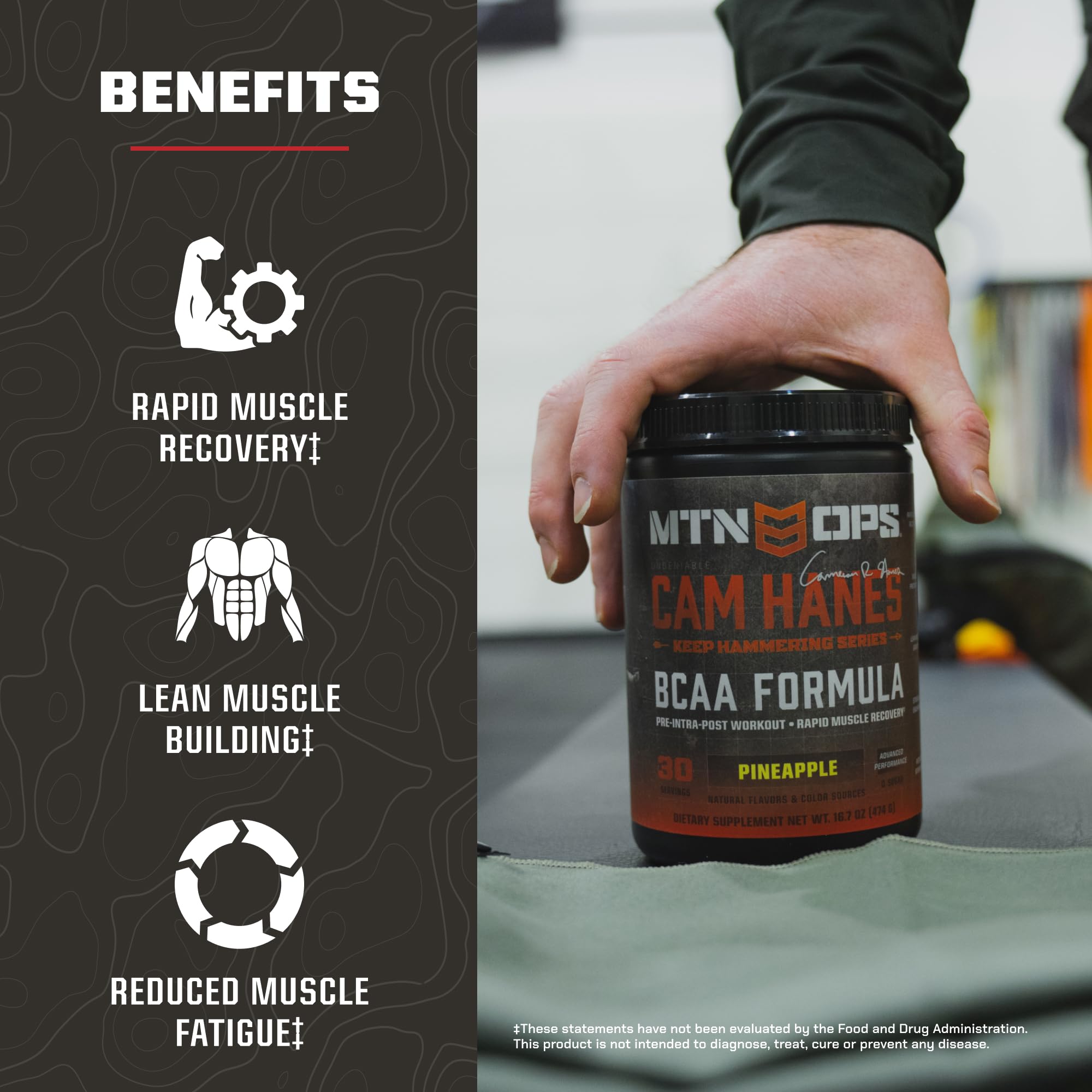 Scoop MTN OPS BCAA, dosage pratique pour 30 portions.