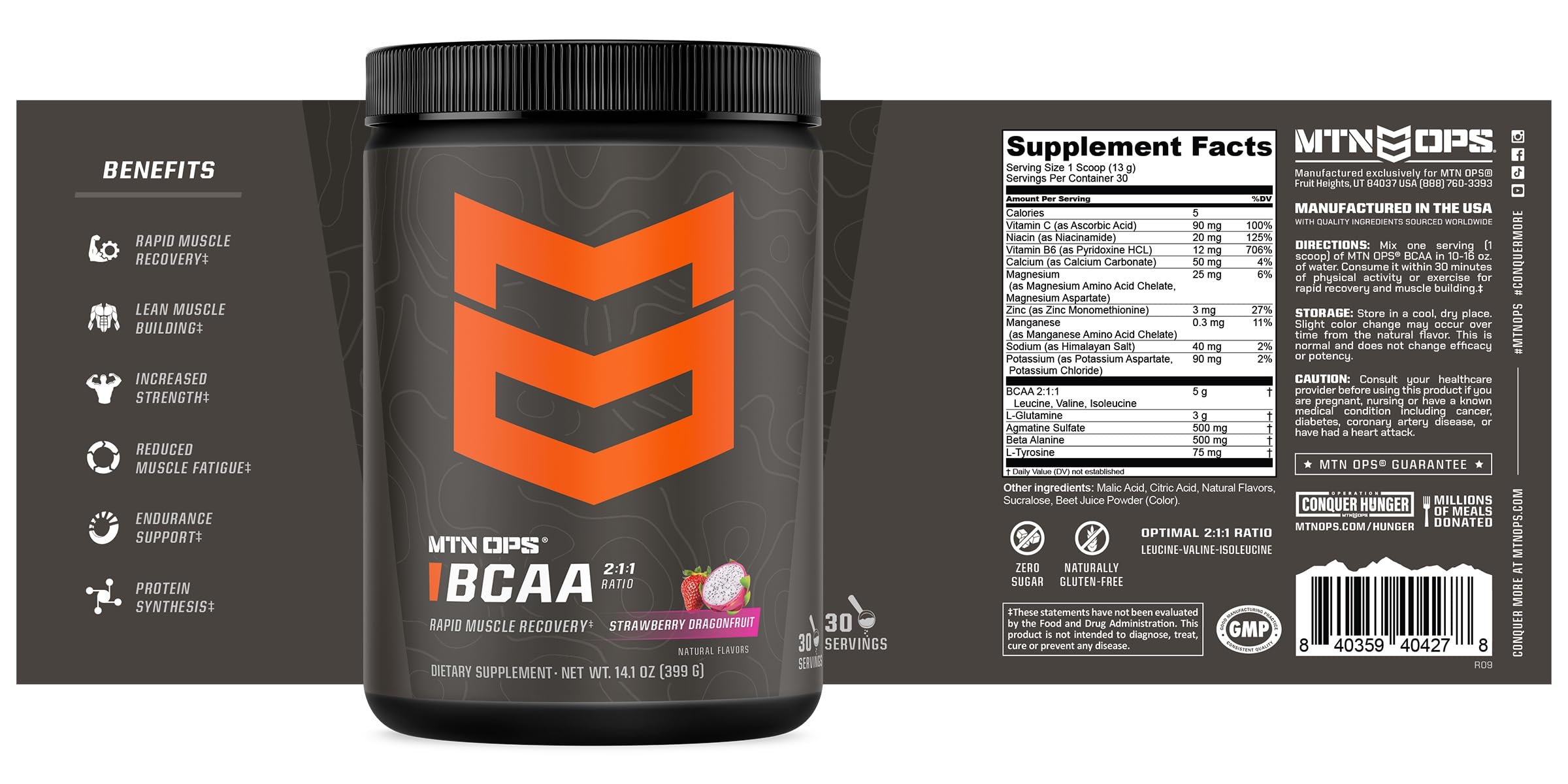 MTN OPS BCAA usage quotidien – mélange pratique pour hydratation.